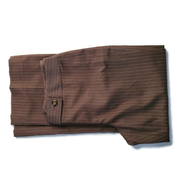 Tahari ASL 2PC Brown Pinstripe Blazer & Pants Suit - Picture 4 of 8